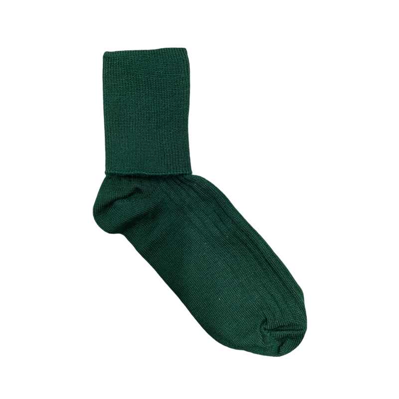 Bottle Green Ankle School Socks