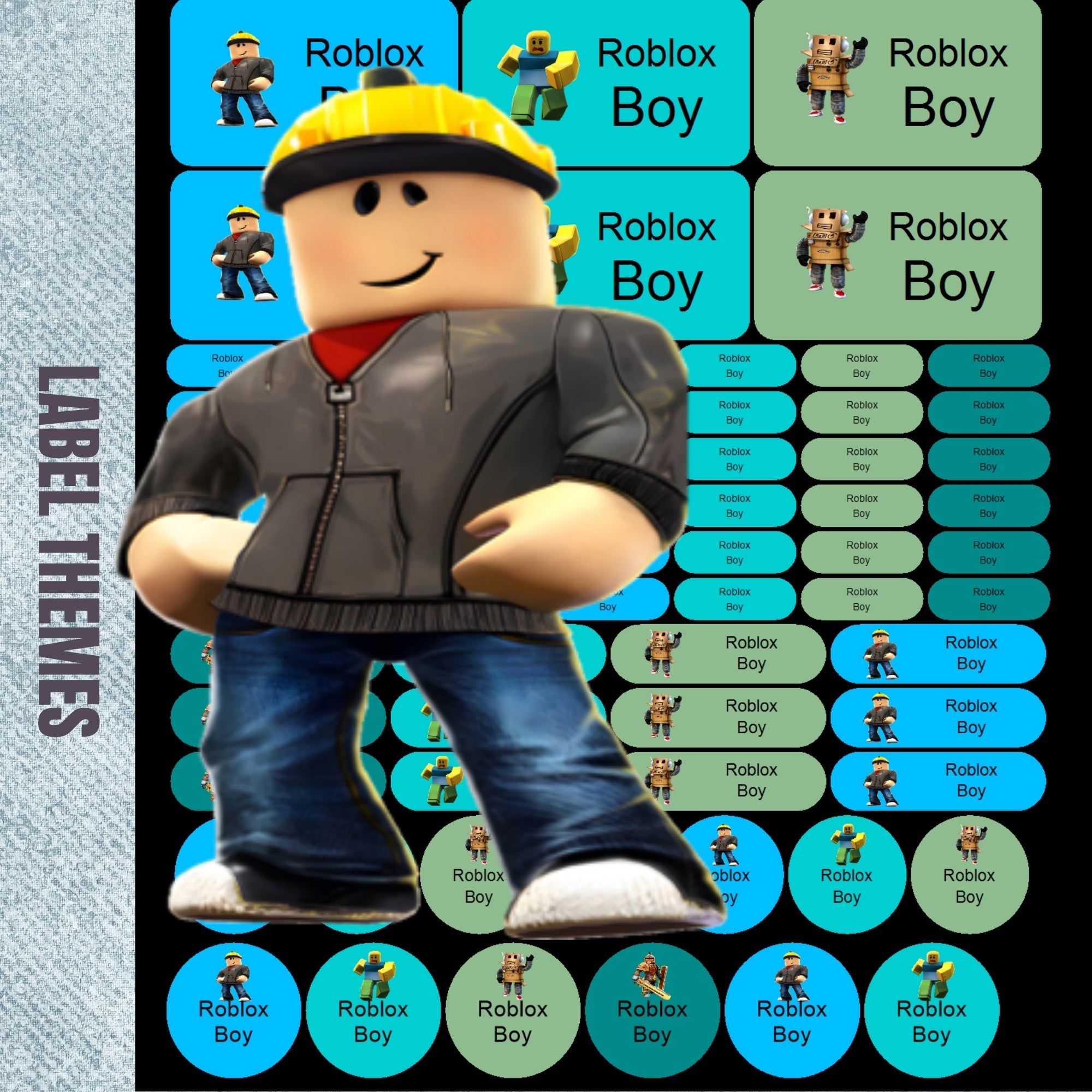 Roblox Boy Theme Stationery Marking Labels